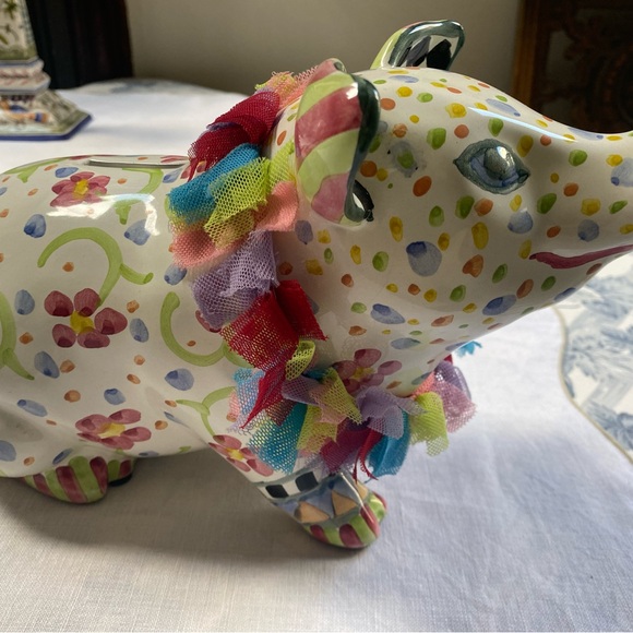 MacKenzie-Childs Ceramic Piggy Bank -Vintage - Picture 4 of 12